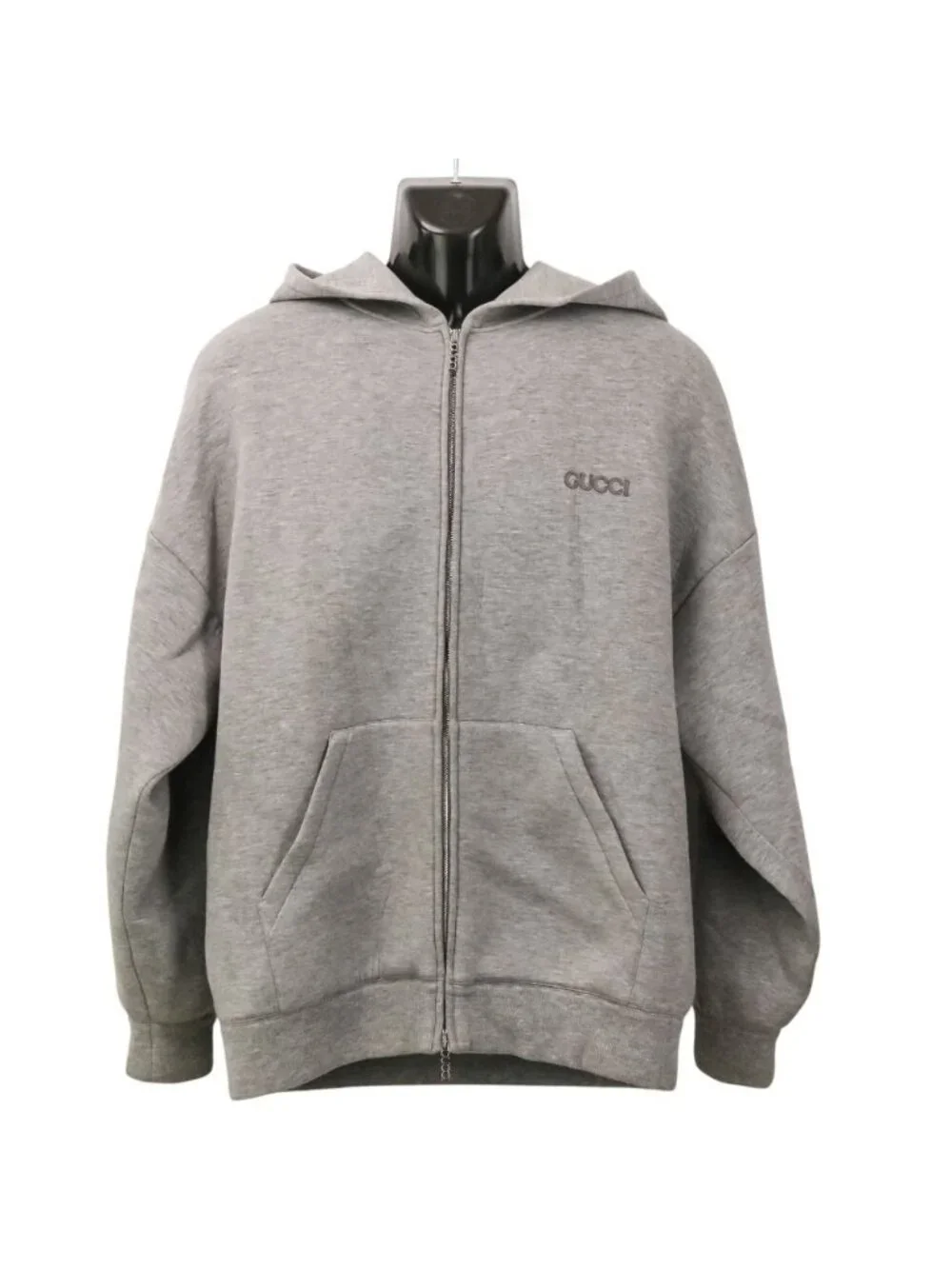Gucci Jersey Sweatshirt Zip Hoodie S Gray